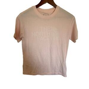 The North Face half dome t shirt peach and white size xs